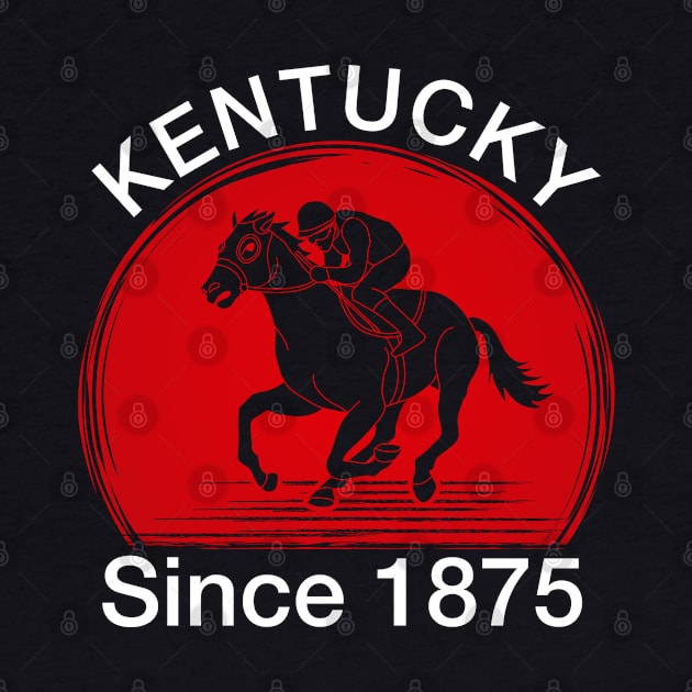 Kentucky Since 1875 Derby Day Tee, Funny Derby Suit Kentucky Jockey Silhouette Design by Printofi.com